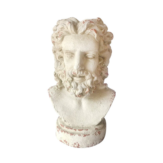 Resin, 20"h Roman Emperor Bust, Antique White
