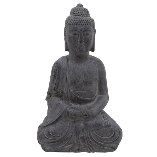 Resin, 23'h Sitting Buddha, Gray