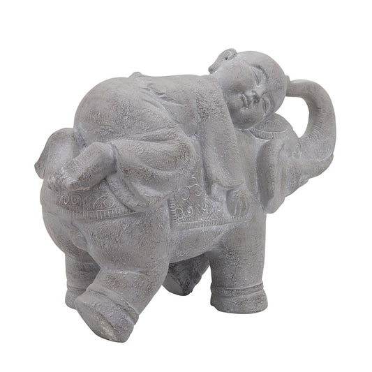 Resin, 16"h Elephant W/ Child, Gray
