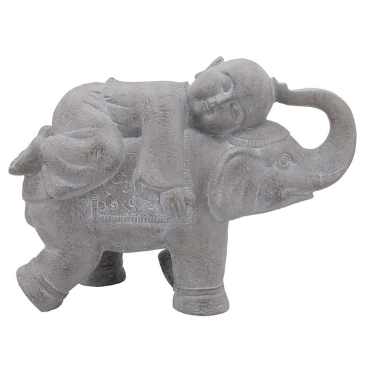 Resin, 16"h Elephant W/ Child, Gray