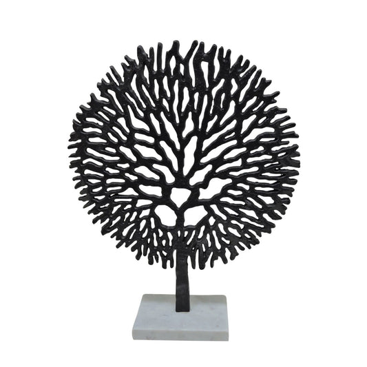 Metal, 17"h Tree Table Accent, Black