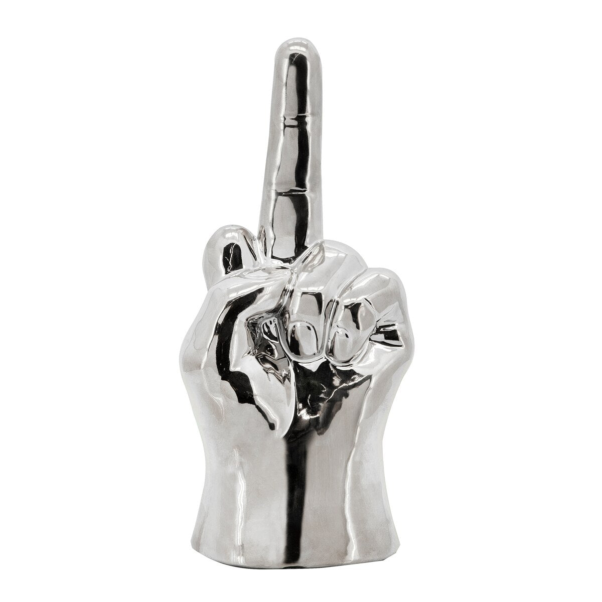 8" Dirty Finger Sign, Silver