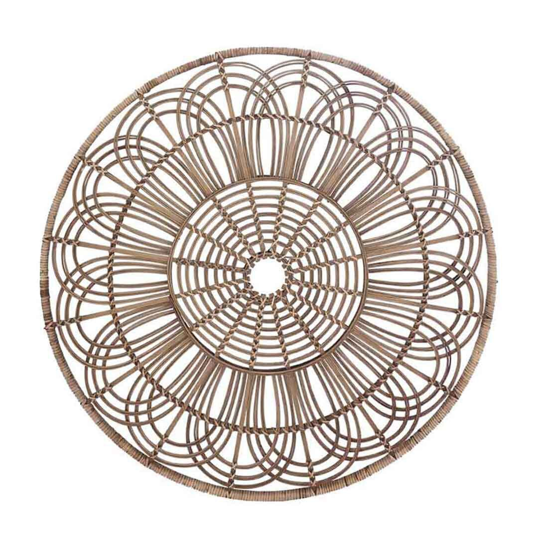 Wicker, 36", Round Wall Accent, Brown