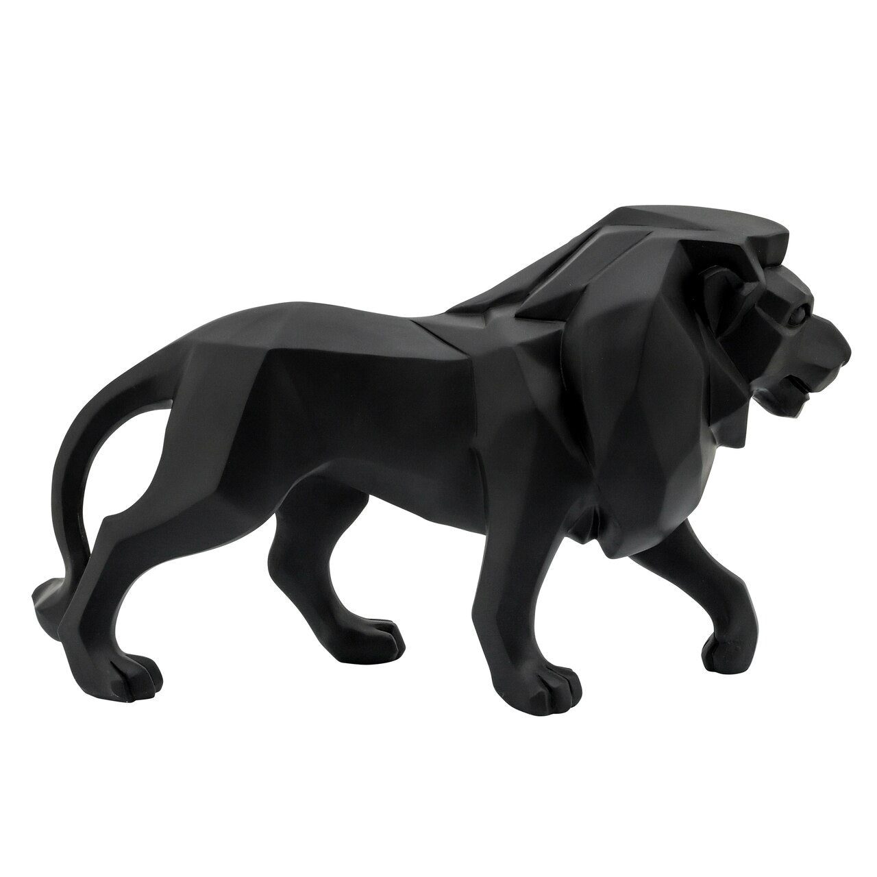 Resin 16" Standing Lion, Black