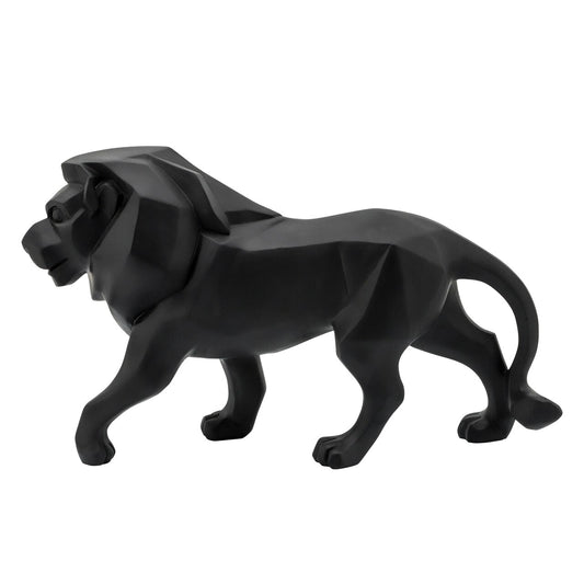 Resin 16" Standing Lion, Black