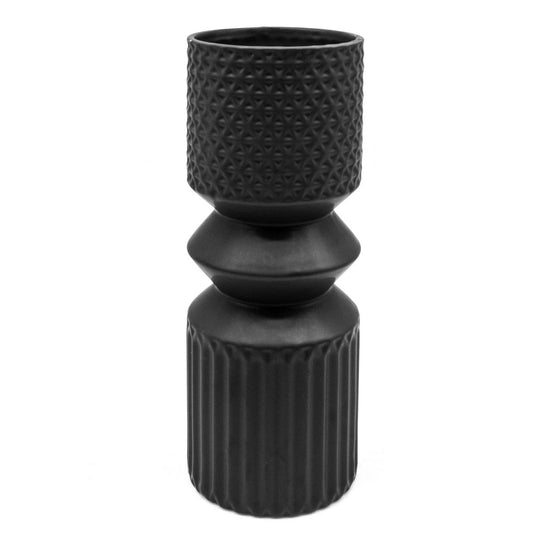 Cer, 11" Mallet Vase, Black