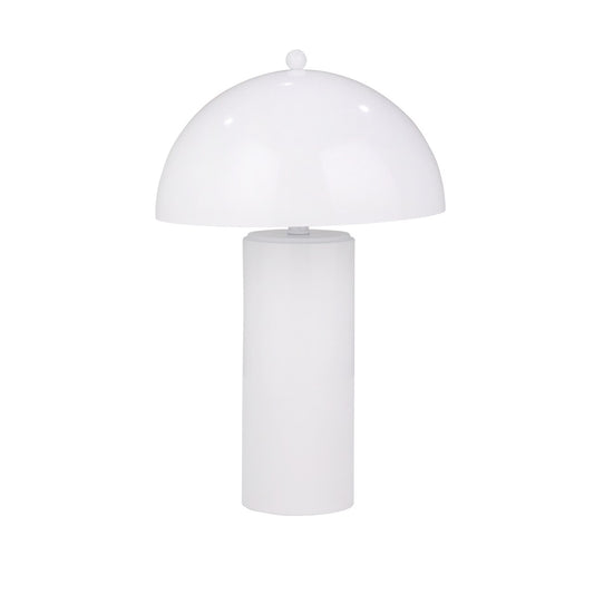 Metal 22" Dome Table Lamp, White