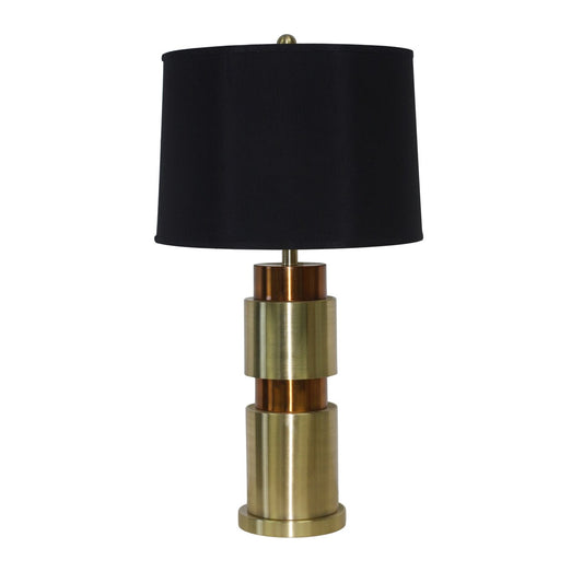 Metal 32" Double Cylinder Tablelamp, Gold