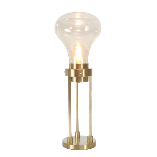 Glass 55" Light Bulb Floor Lamp, Gold Kd