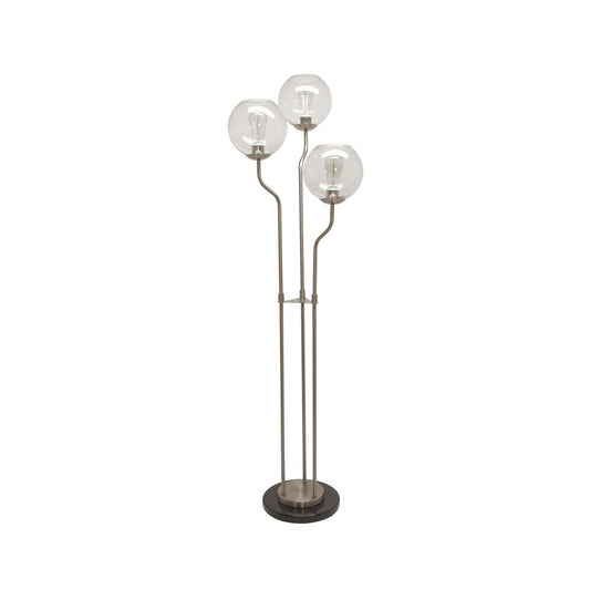 Metal/marble 53" 3 Light Floor Lamp, Silver - Kd