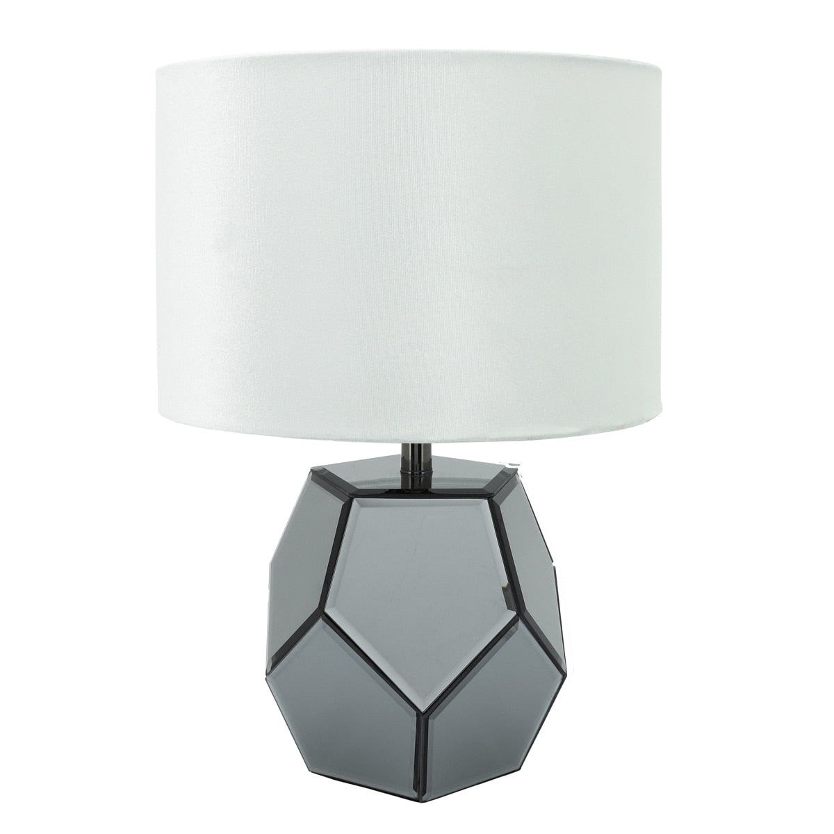 Mirrored 17.25" Facetd Table Lamp, Silver