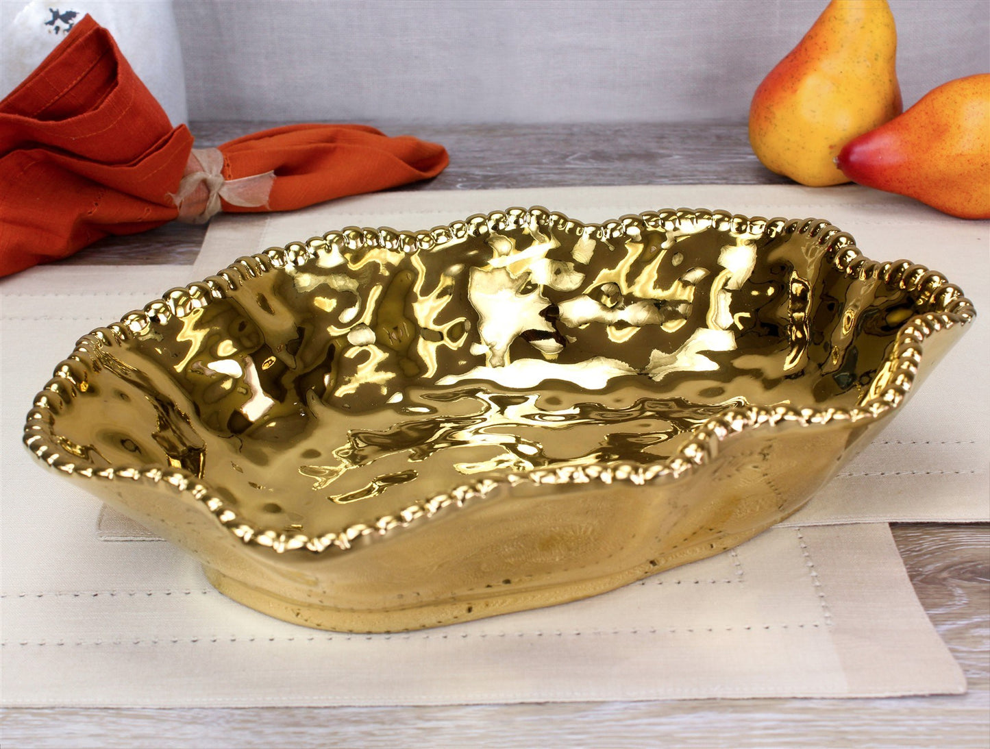 PAMPA BAY GOLD SERVING BOWL