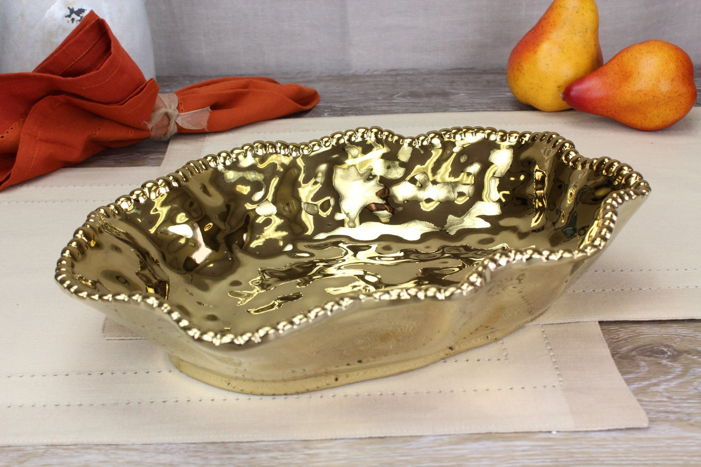 PAMPA BAY GOLD SERVING BOWL