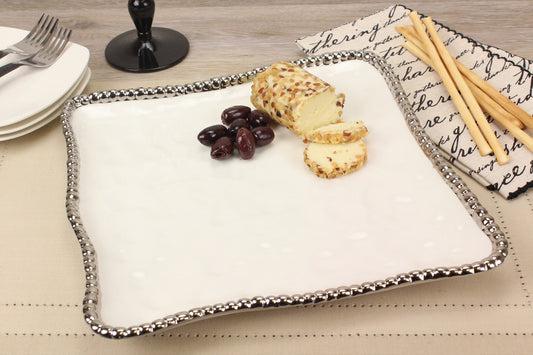 PAMPA BAY SQUARE SERVING PLATTER  IN WHITE