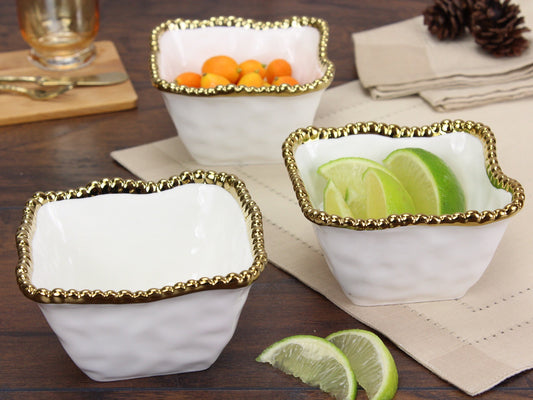 PAMPA BAY SQUARE SNACK BOWL IN GOLDEN SALERNO