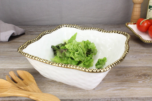 PAMPA BAY LARGE SQUARE SALAD BOWL IN GOLDEN SALERNO