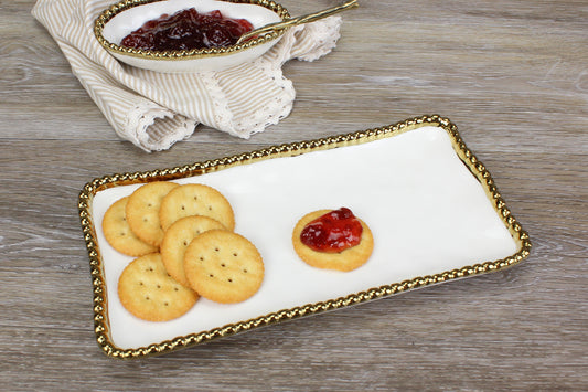 PAMPA BAY SMALL RECTANGULAR TRAY GOLDEN SALERNO