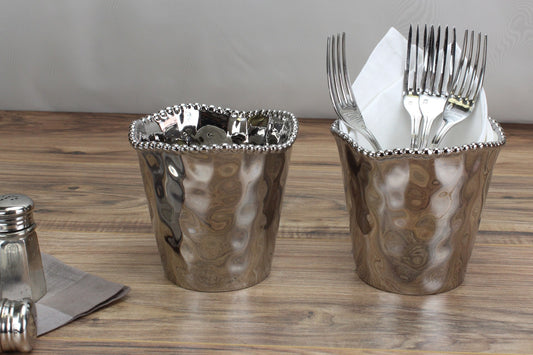 PAMPA BAY MEDIUM CACHEPOT ? SILVER