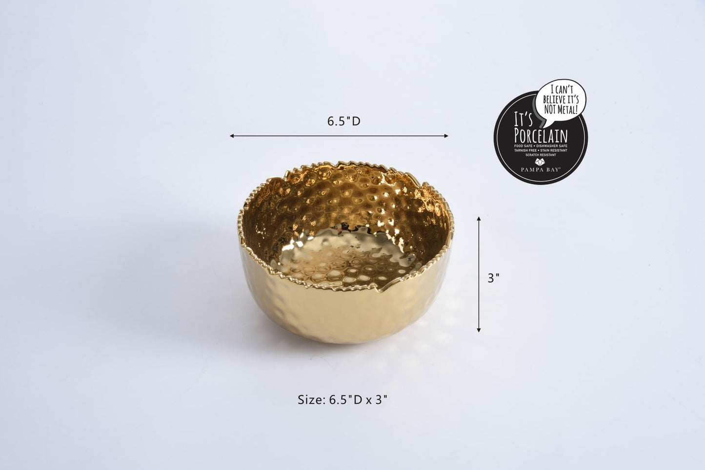 Pampa Bay Gold Medium Round Bowl