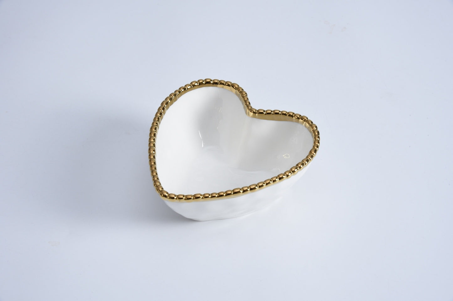 PAMPA BAY HEART BOWL WHITE WITH GOLD TRIM