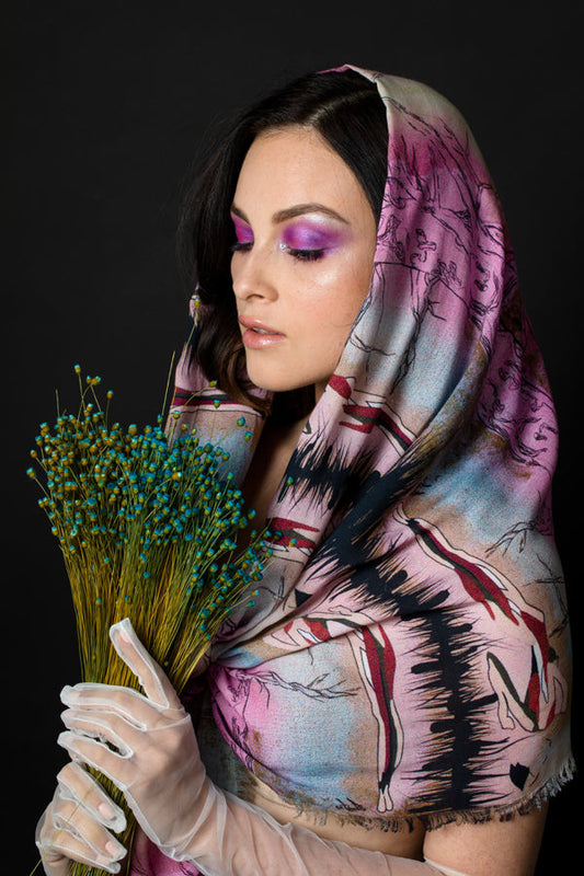 Lost in the Woods Pink Nude scarf