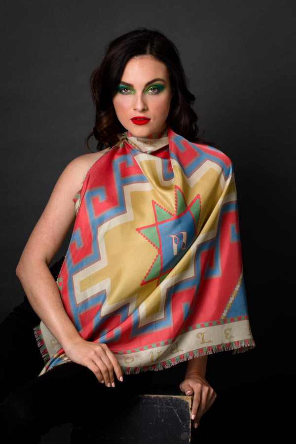 Armenian Alphabet #3 Silk Square scarf