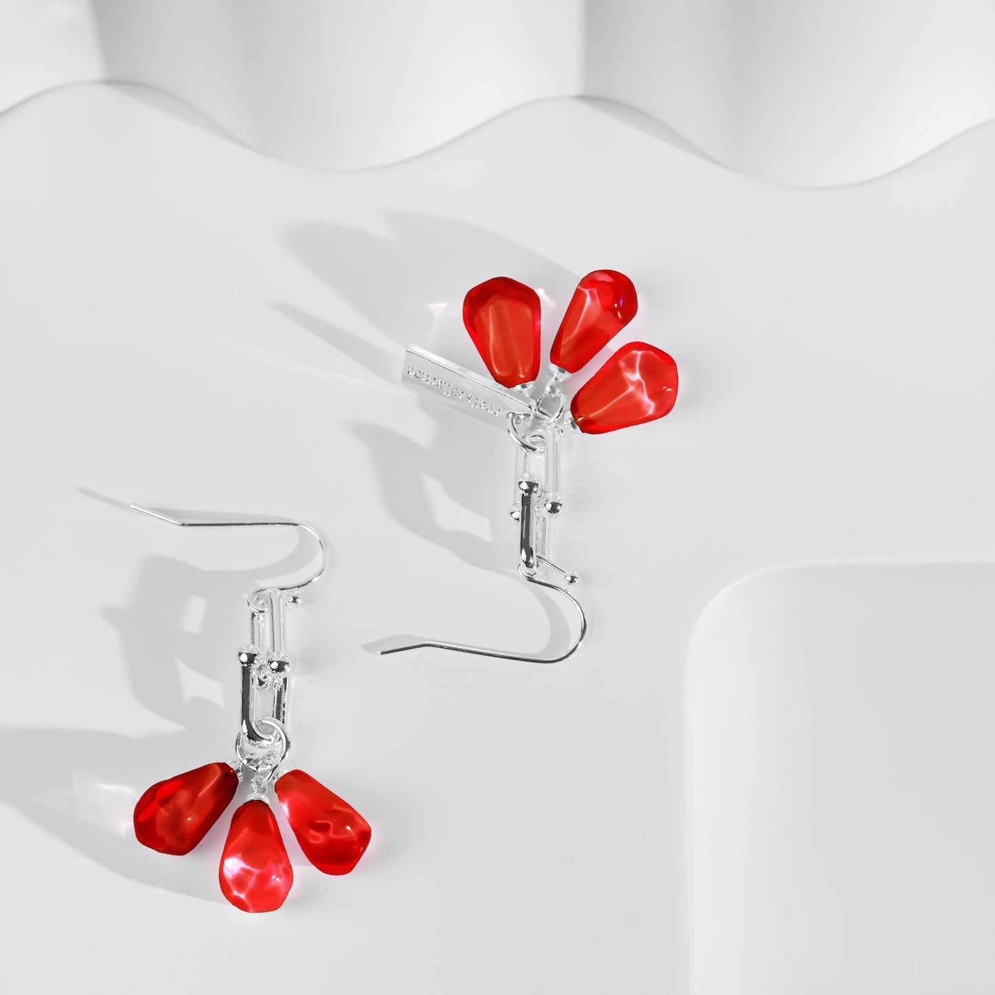 Pomegranate Seeds Earrings in Silver