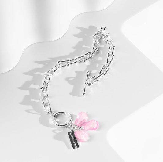 Pomegranate Seeds Bracelet with Silver Chain